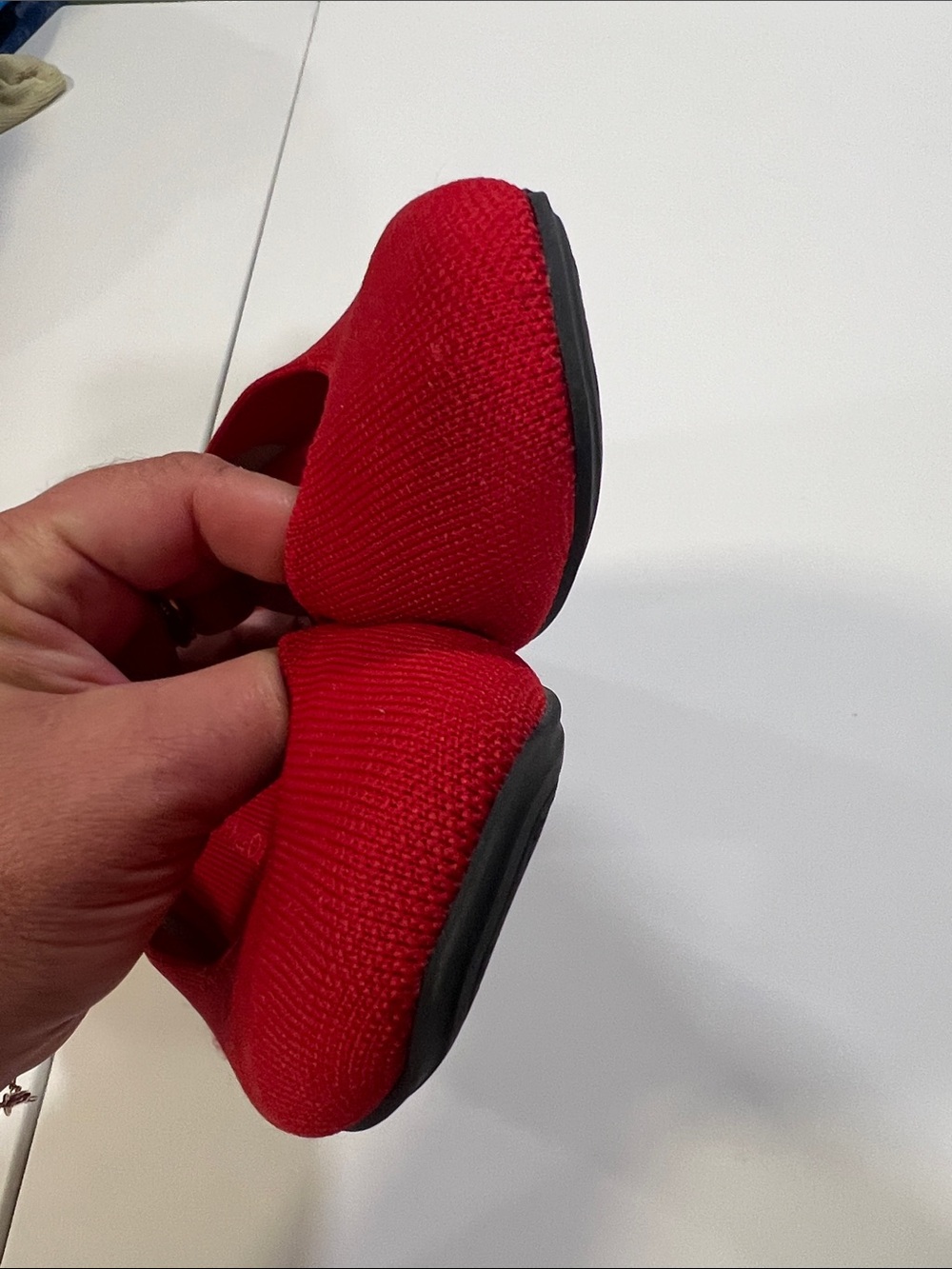 Rothy’s - The Square Flat Square Toe Ballet Shoe, Cardinal Red 9 - Picture 5 of 7